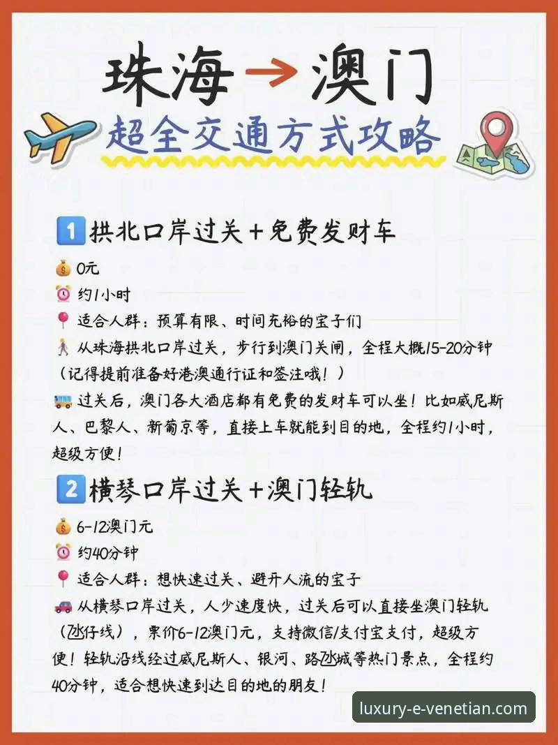 澳门威尼斯人交通指南：从机场到酒店无缝衔接操作教程